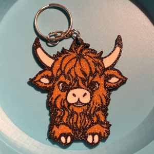 Móc Khóa Bò Cao Nguyên Highland Cow In 3D
