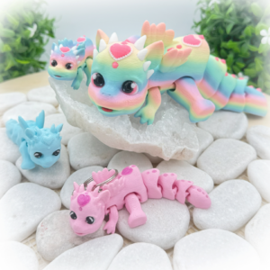 Móc Khóa Rồng May Mắn Flexi In 3D